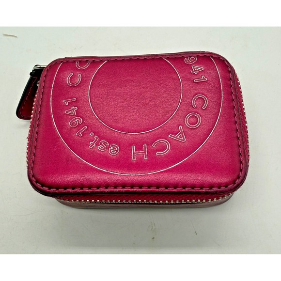 COACH Triple Pill Case Bright Pink Metallic NWOT - Picture 1 of 6